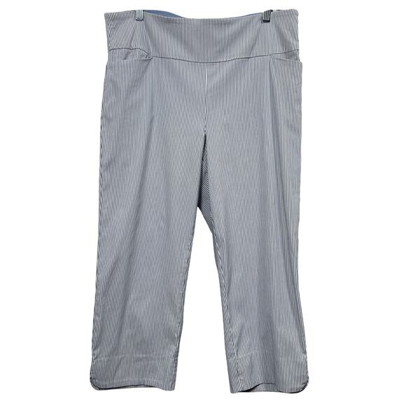 S.C. & CO Striped Capri Pants Pullon Elastic Waist Women's Sz 14 - Picture 1 of 7